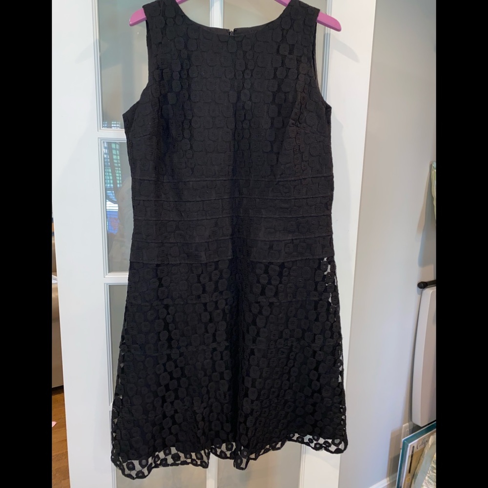 Anne Klein black lace overlay dress
